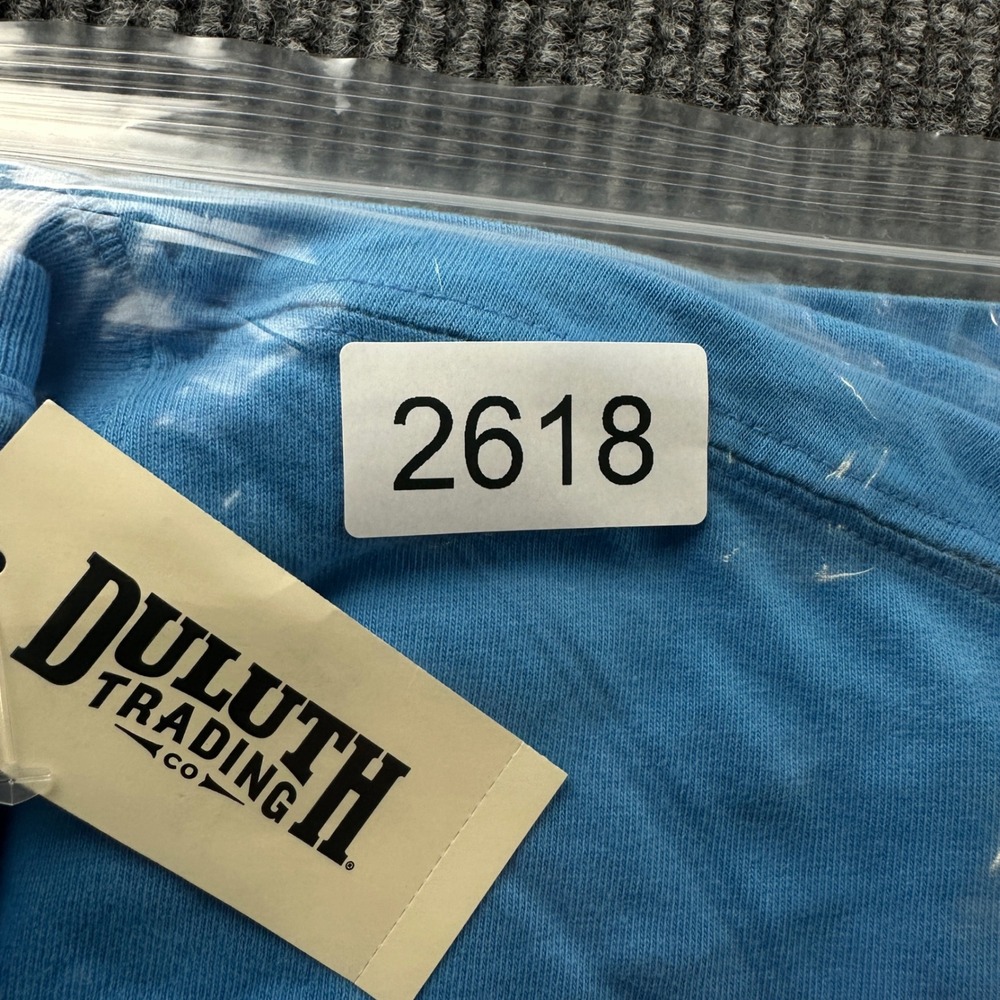 Duluth Trading Co Mens Longtail T Relaxed Fit SS Henley Pocket Blue Shirt 67009 - Picture 5 of 5
